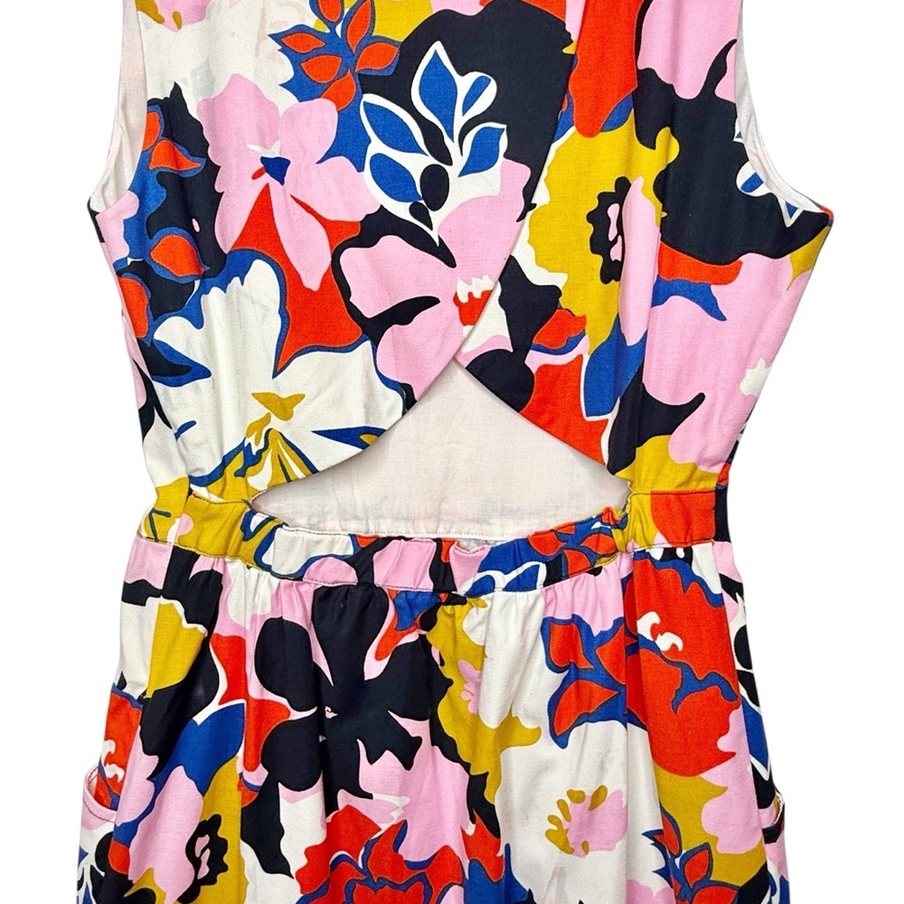 Anthropologie Whit Two Petal Print Open Back Floral Women’s Shift Dress Sz 4 - Picture 14 of 16